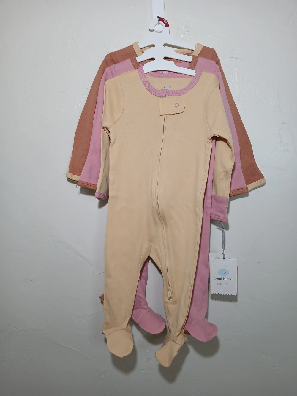 Cloud Island Baby Inverted Zipper Footed Sleepers(3-Pack) 3-6 Mos. NWT